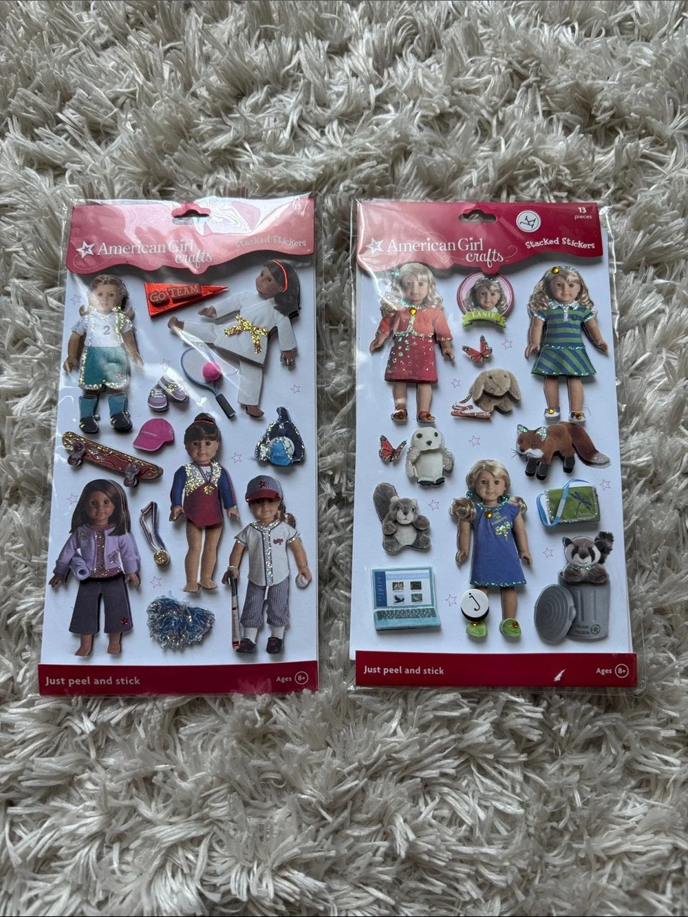 American Girl Doll Crafts Peel and Stick Stacked Stickers‎ 13 Pieces